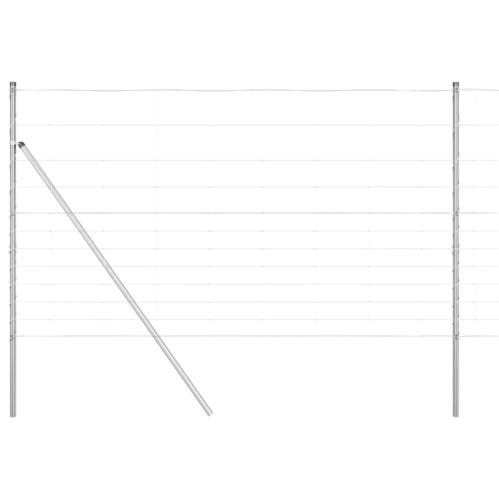 Wildzaun Silber 25 x 1,4 m Verzinkter Stahl